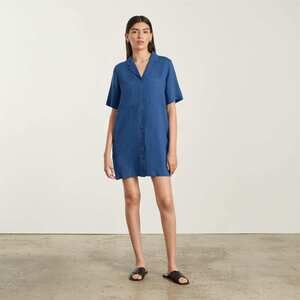 Everlane The Linen Workwear Dress Blue Base - Size XS